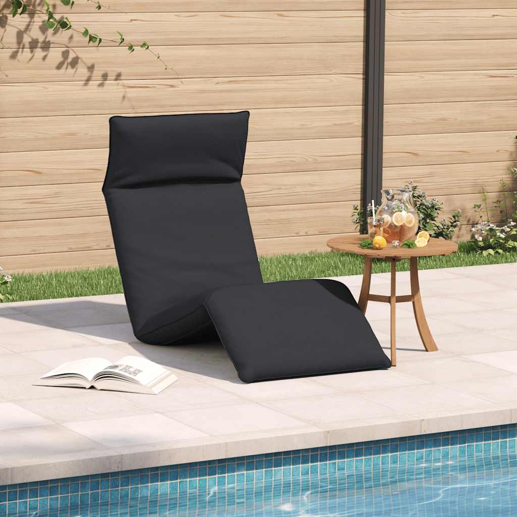 Ligstoel inklapbaar 175x54x8,5 cm Oxford stof zwart is nu te koop bij PeponiXL, paradijselijk wonen!