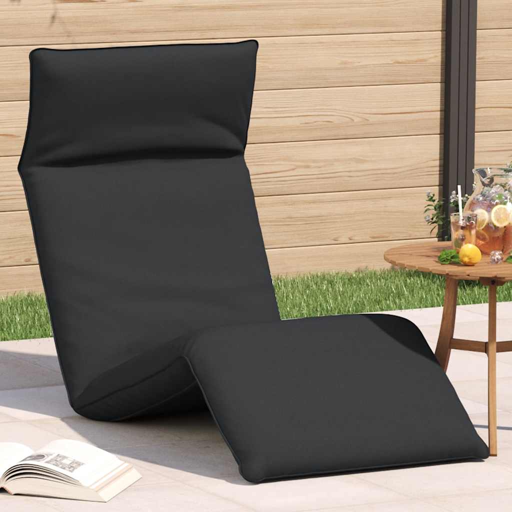 Ligstoel inklapbaar 175x54x8,5 cm Oxford stof zwart is nu te koop bij PeponiXL, paradijselijk wonen!