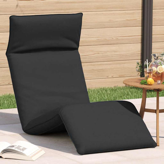 Ligstoel inklapbaar 175x54x8,5 cm Oxford stof zwart is nu te koop bij PeponiXL, paradijselijk wonen!