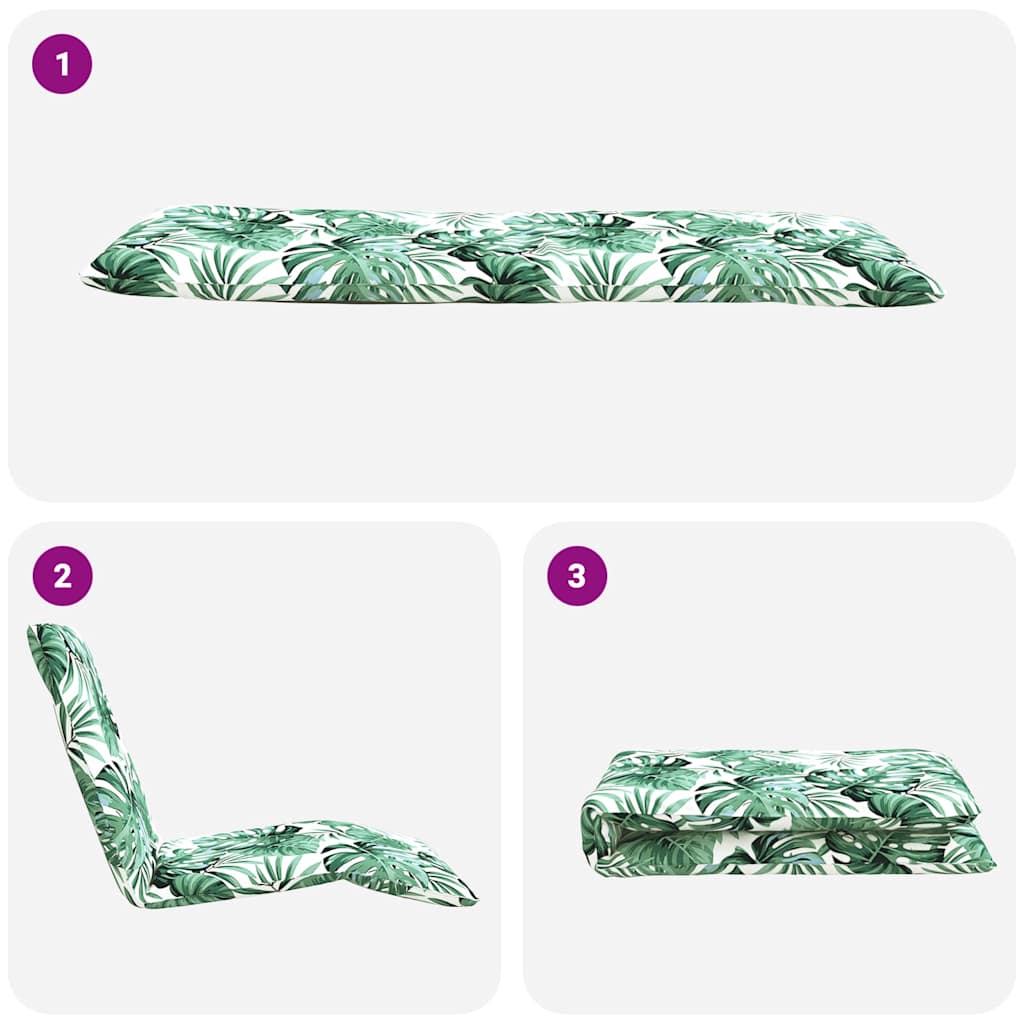 Opvouwbare ligstoel Bladpatroon 175x54x8,5 cm Oxford stof is nu te koop bij PeponiXL, paradijselijk wonen!