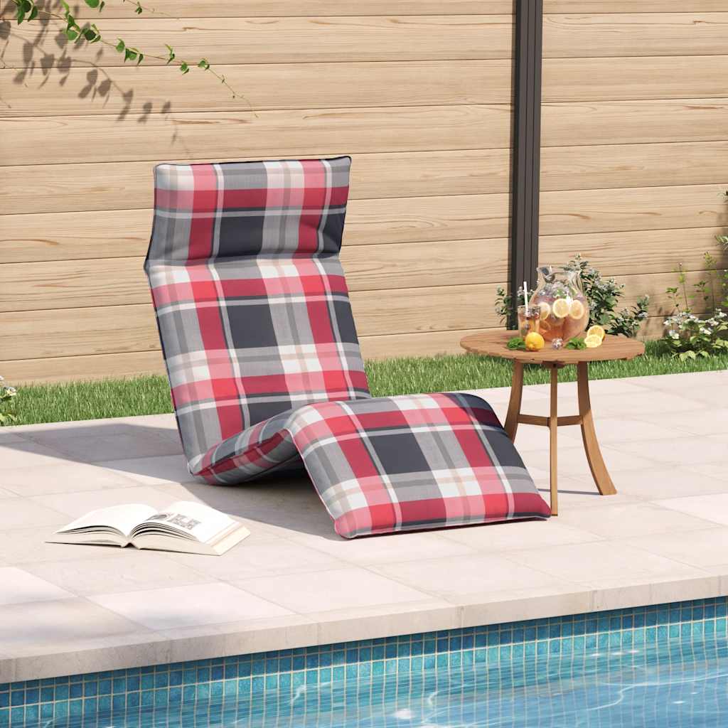 Opvouwbare ligstoel Rood Geruit Patroon 175x54x8,5 cm Oxford Stof is nu te koop bij PeponiXL, paradijselijk wonen!