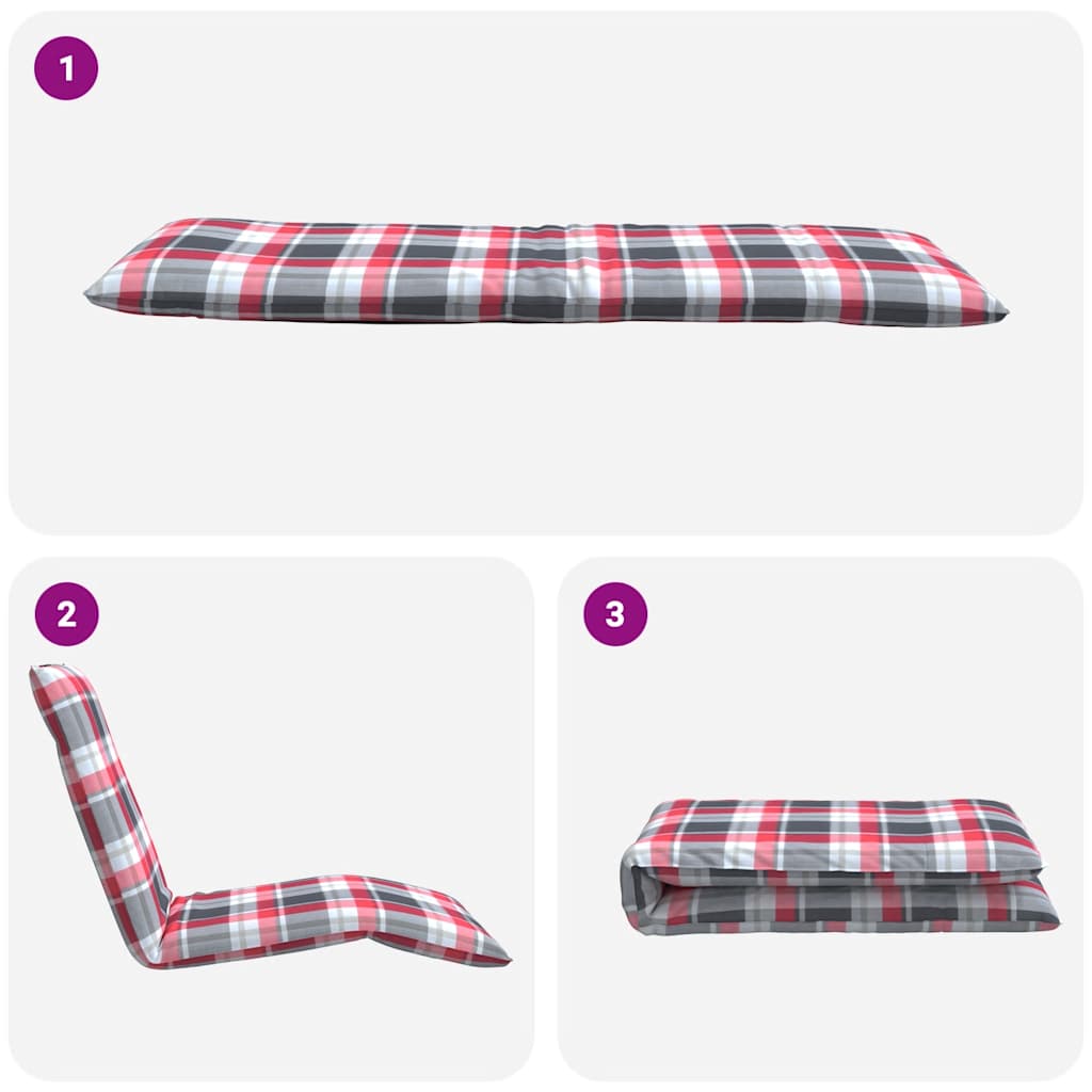 Opvouwbare ligstoel Rood Geruit Patroon 175x54x8,5 cm Oxford Stof is nu te koop bij PeponiXL, paradijselijk wonen!