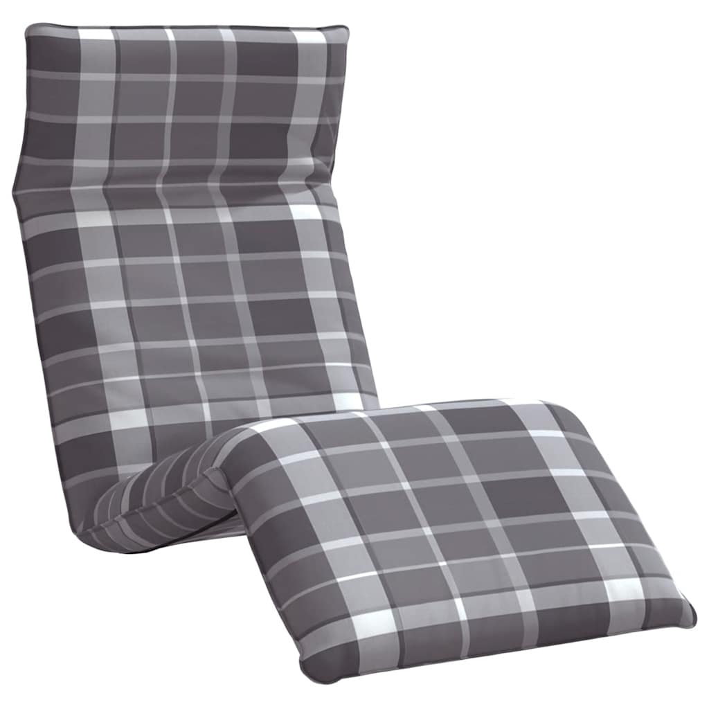 Opvouwbare ligstoel Grijs Geruit Patroon 175x54x8,5 cm Oxford Stof is nu te koop bij PeponiXL, paradijselijk wonen!