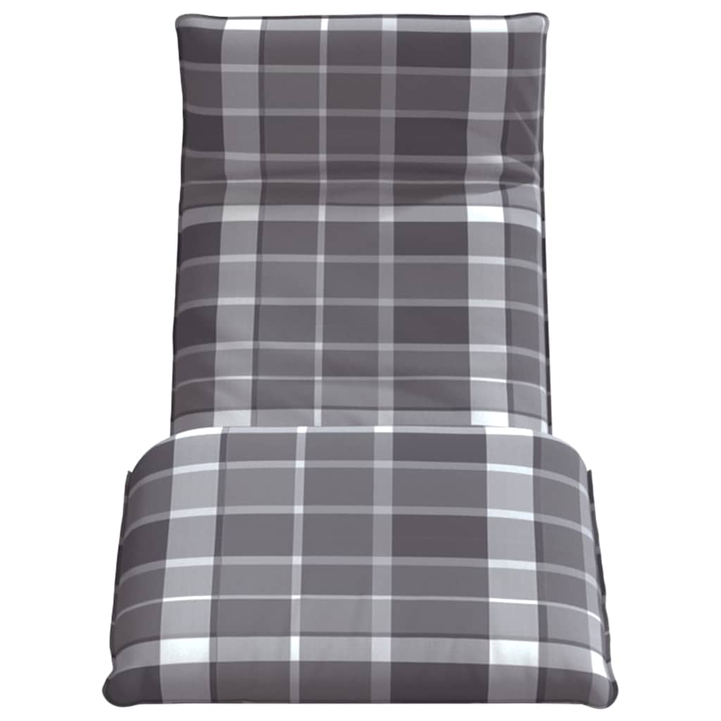 Opvouwbare ligstoel Grijs Geruit Patroon 175x54x8,5 cm Oxford Stof is nu te koop bij PeponiXL, paradijselijk wonen!
