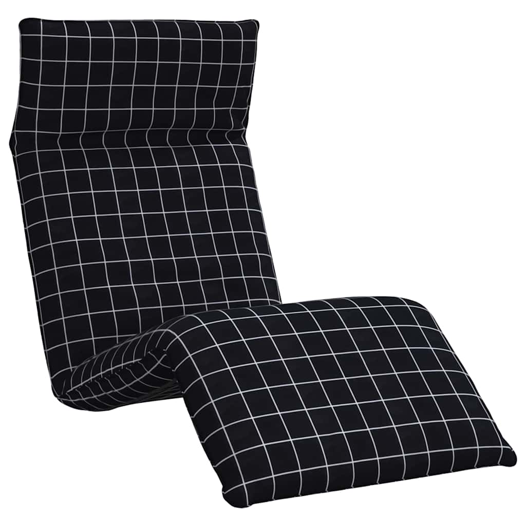 Opvouwbare ligstoel Zwart Geruit Patroon 175x54x8,5 cm Oxford Stof is nu te koop bij PeponiXL, paradijselijk wonen!