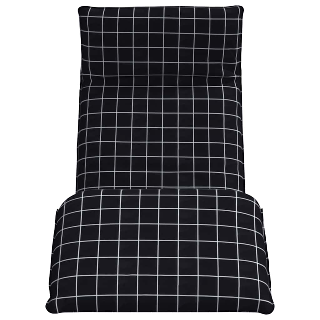 Opvouwbare ligstoel Zwart Geruit Patroon 175x54x8,5 cm Oxford Stof is nu te koop bij PeponiXL, paradijselijk wonen!