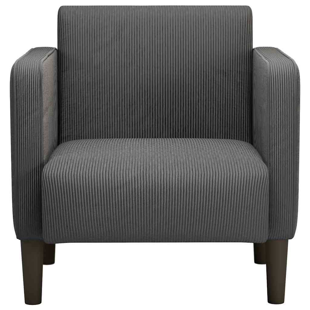 Fauteuil met armleuningen 54 cm corduroy stof donkergrijs is nu te koop bij PeponiXL, paradijselijk wonen!