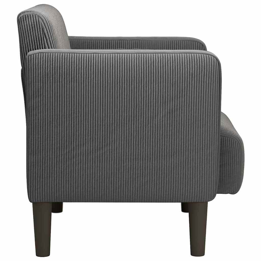 Fauteuil met armleuningen 54 cm corduroy stof donkergrijs is nu te koop bij PeponiXL, paradijselijk wonen!