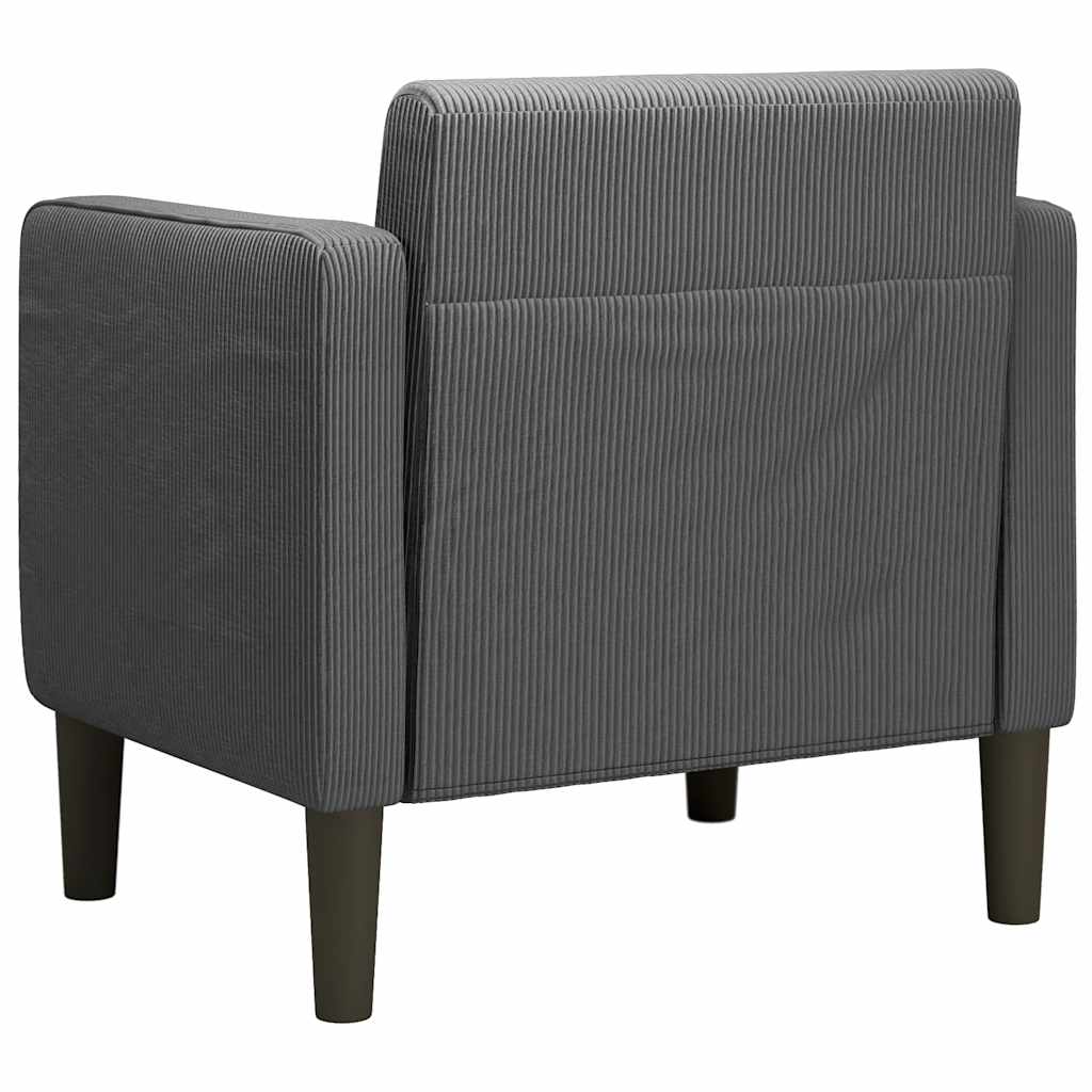 Fauteuil met armleuningen 54 cm corduroy stof donkergrijs is nu te koop bij PeponiXL, paradijselijk wonen!