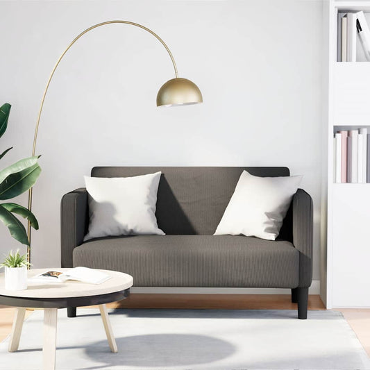 Loveseat bank 109 cm corduroy stof lichtgrijs is nu te koop bij PeponiXL, paradijselijk wonen!
