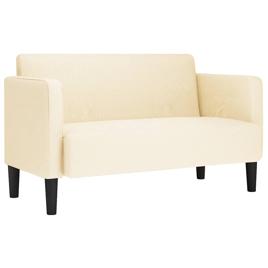 Loveseat bank 109 cm corduroy stof crèmekleurig is nu te koop bij PeponiXL, paradijselijk wonen!