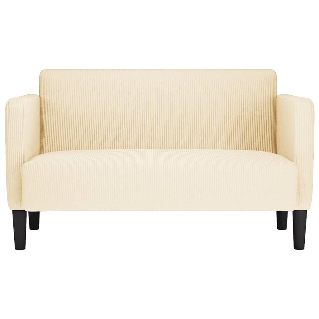 Loveseat bank 109 cm corduroy stof crèmekleurig is nu te koop bij PeponiXL, paradijselijk wonen!