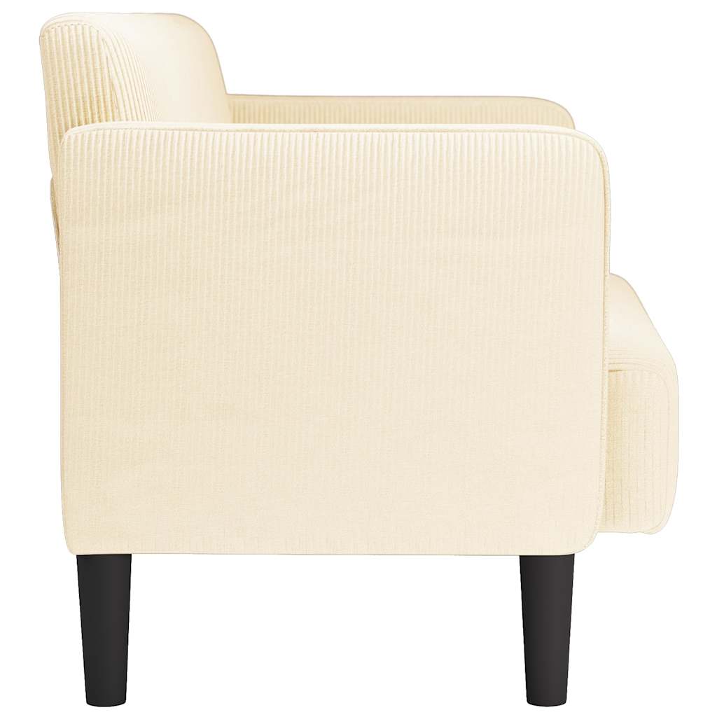 Loveseat bank 109 cm corduroy stof crèmekleurig is nu te koop bij PeponiXL, paradijselijk wonen!