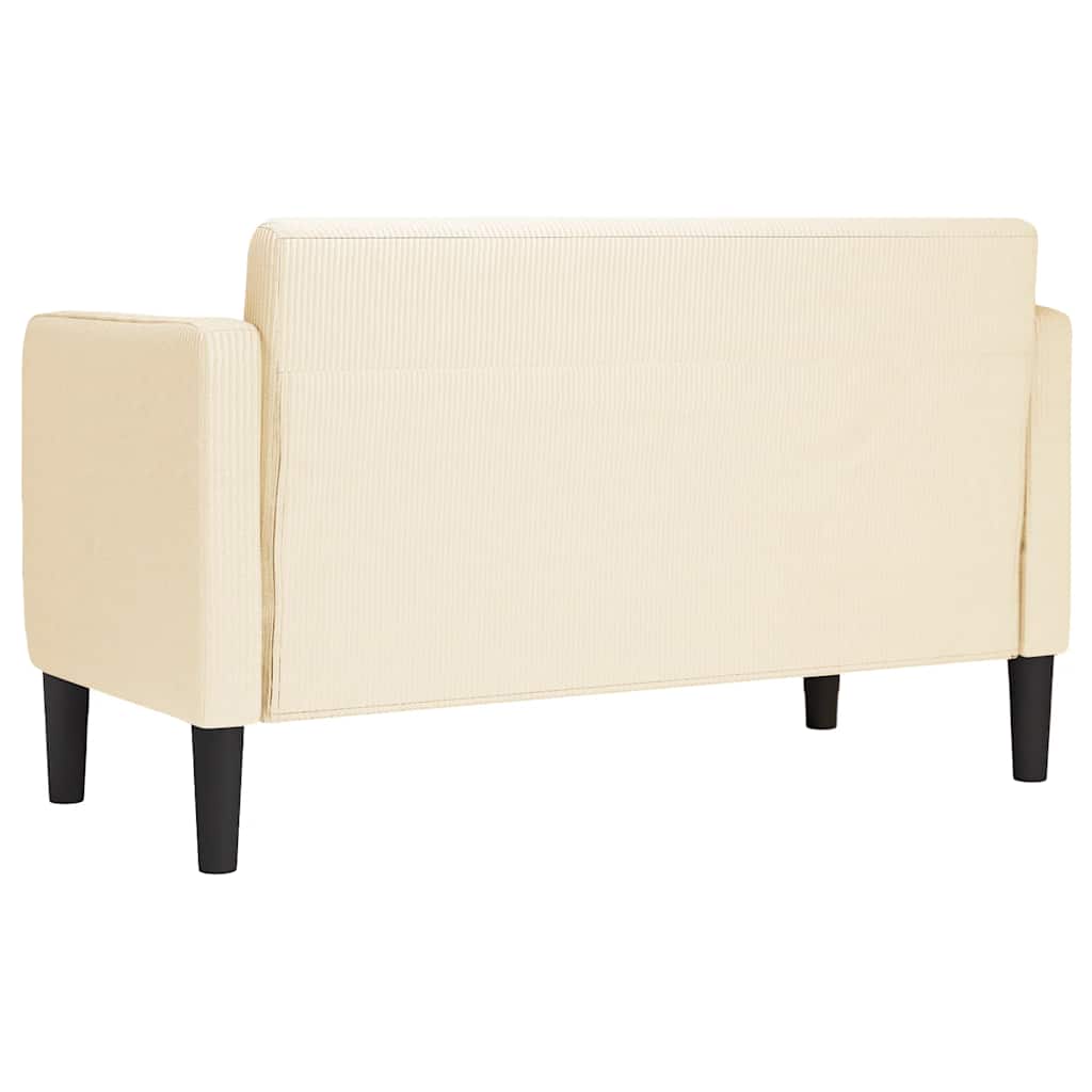 Loveseat bank 109 cm corduroy stof crèmekleurig is nu te koop bij PeponiXL, paradijselijk wonen!