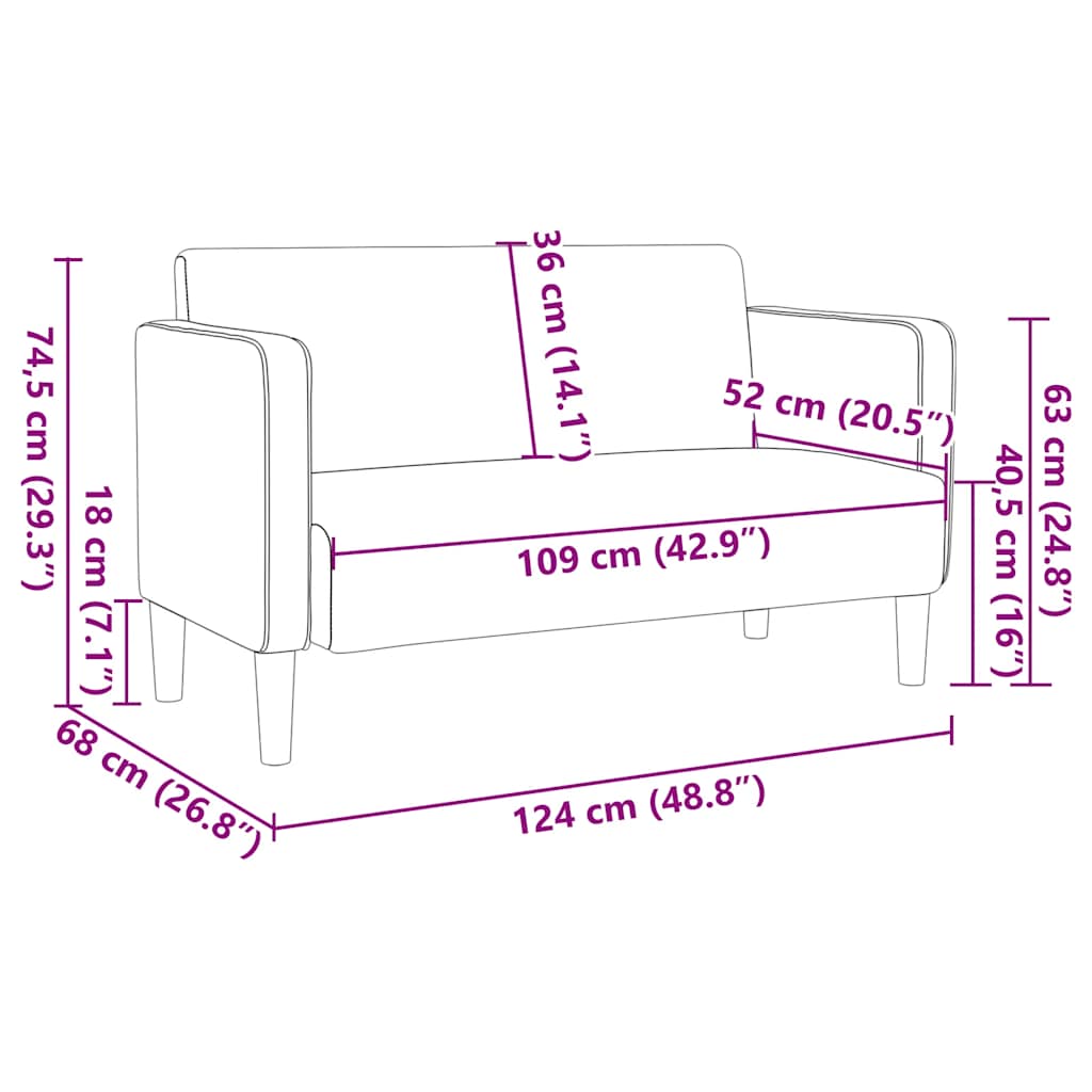 Loveseat bank 109 cm corduroy stof crèmekleurig is nu te koop bij PeponiXL, paradijselijk wonen!