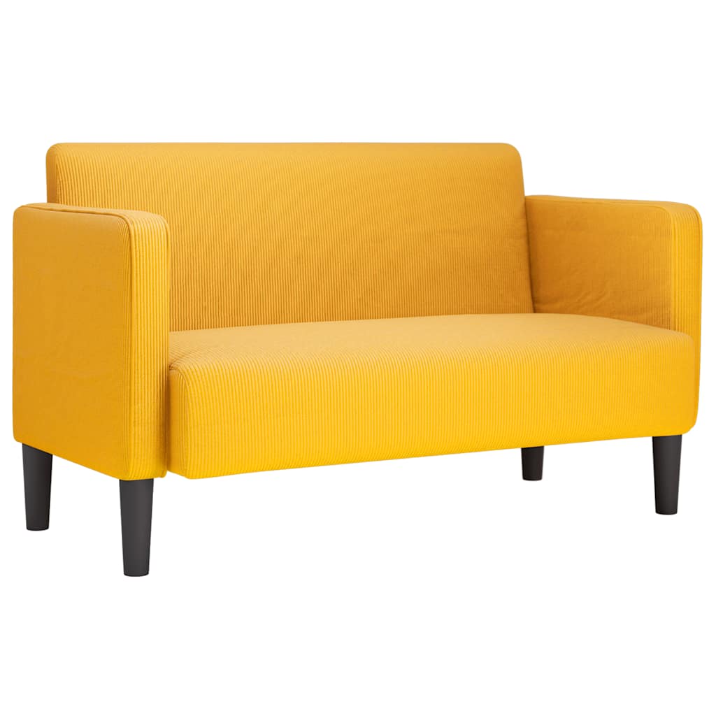 Loveseat bank 109 cm corduroy stof lichtgeel is nu te koop bij PeponiXL, paradijselijk wonen!