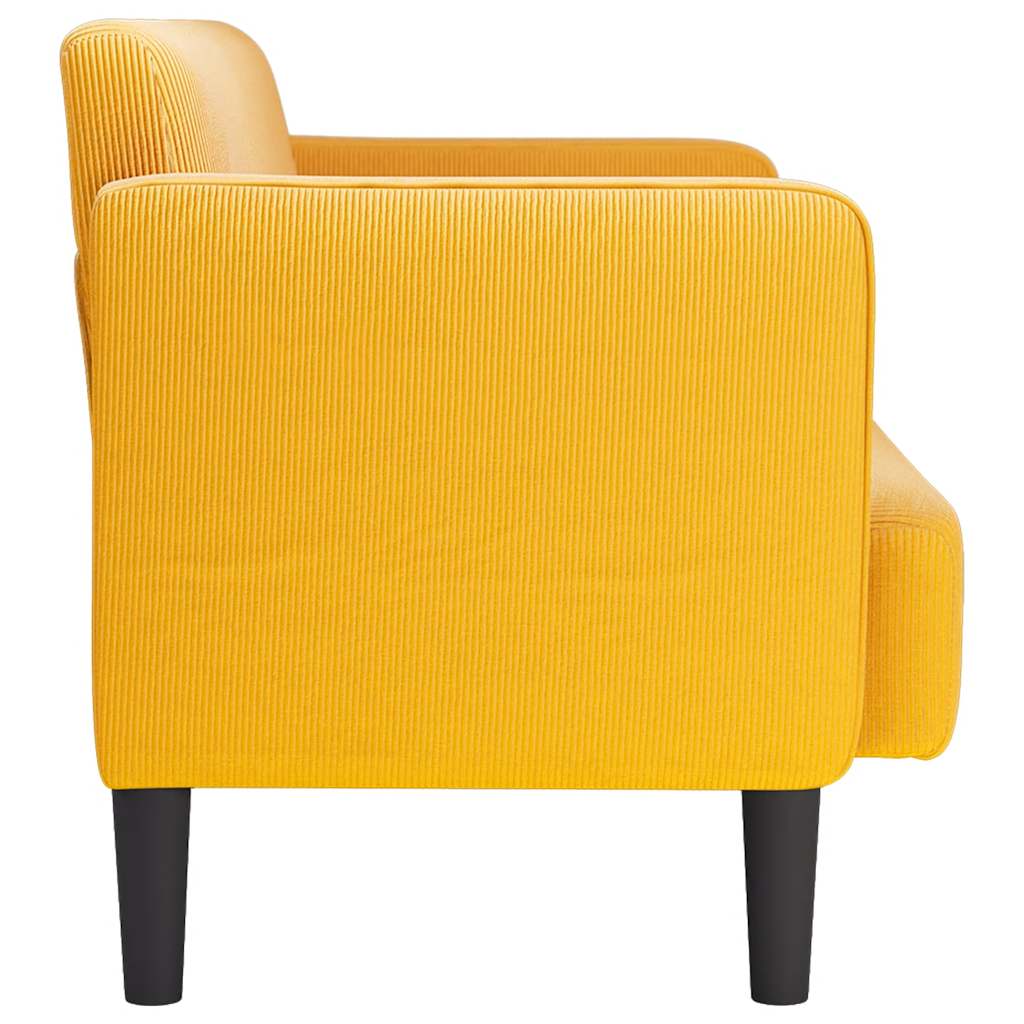 Loveseat bank 109 cm corduroy stof lichtgeel is nu te koop bij PeponiXL, paradijselijk wonen!