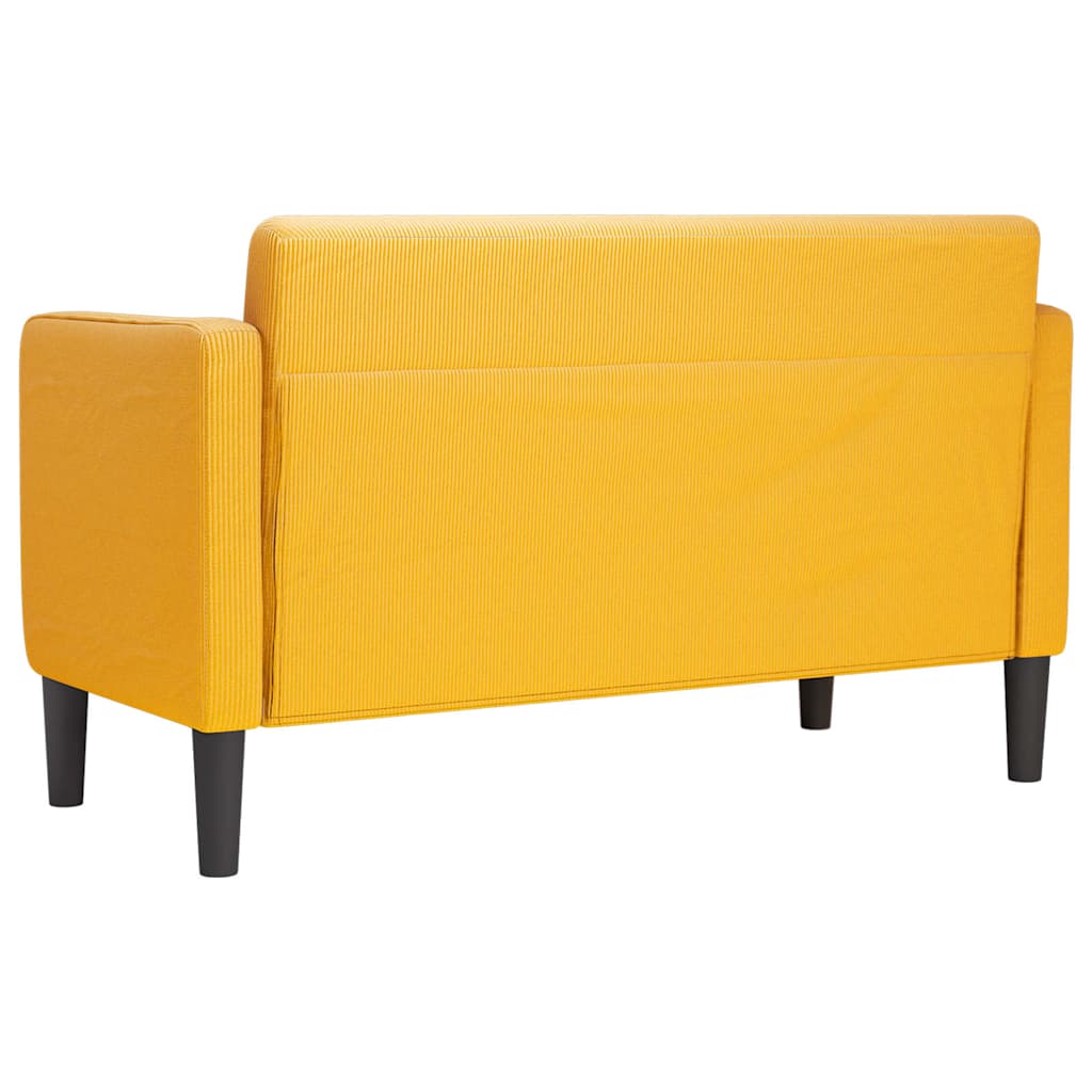 Loveseat bank 109 cm corduroy stof lichtgeel is nu te koop bij PeponiXL, paradijselijk wonen!