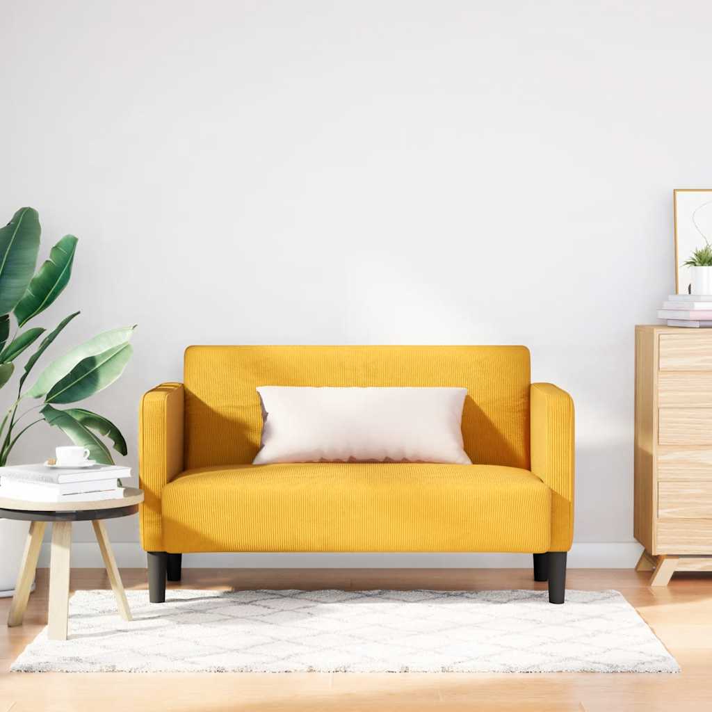 Loveseat bank 109 cm corduroy stof lichtgeel is nu te koop bij PeponiXL, paradijselijk wonen!
