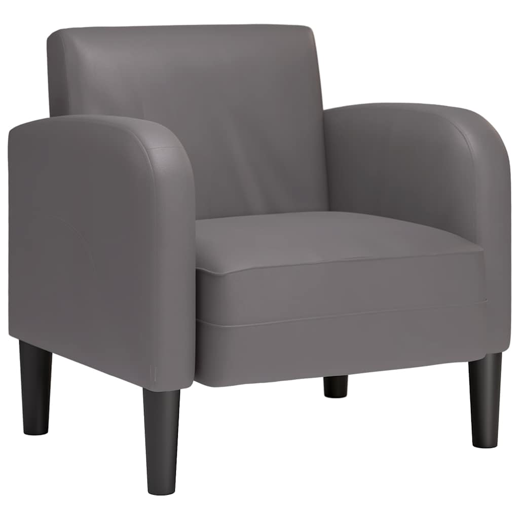 Fauteuil met armleuningen 54 cm kunstleer grijs is nu te koop bij PeponiXL, paradijselijk wonen!