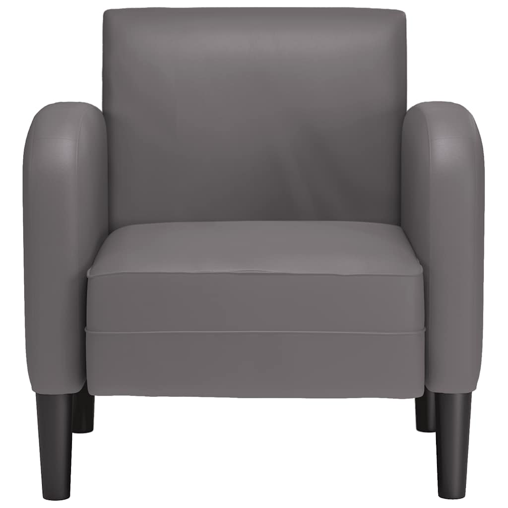 Fauteuil met armleuningen 54 cm kunstleer grijs is nu te koop bij PeponiXL, paradijselijk wonen!