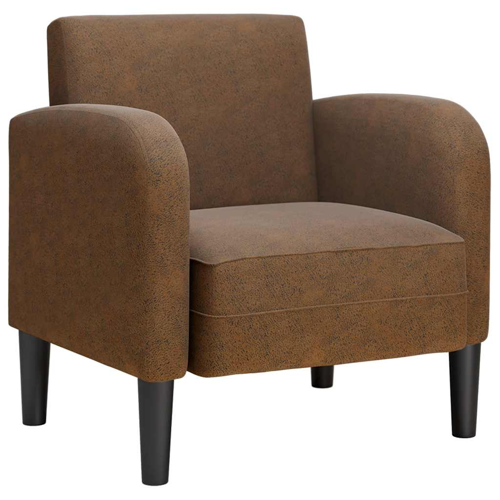 Fauteuil met armleuningen 54 cm kunstleer bruin is nu te koop bij PeponiXL, paradijselijk wonen!