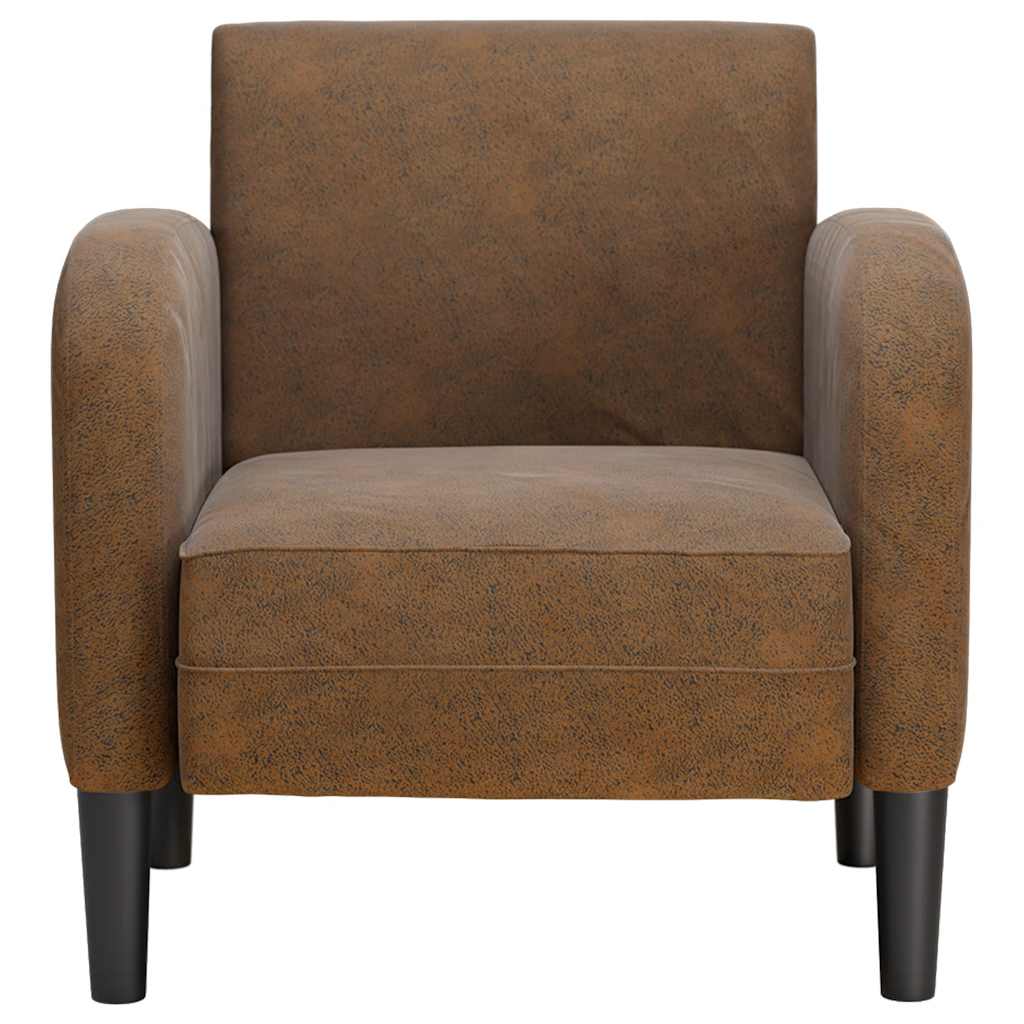 Fauteuil met armleuningen 54 cm kunstleer bruin is nu te koop bij PeponiXL, paradijselijk wonen!