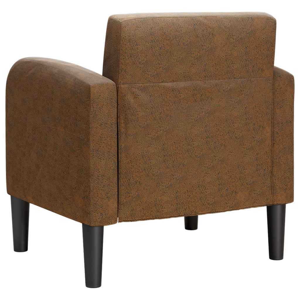 Fauteuil met armleuningen 54 cm kunstleer bruin is nu te koop bij PeponiXL, paradijselijk wonen!