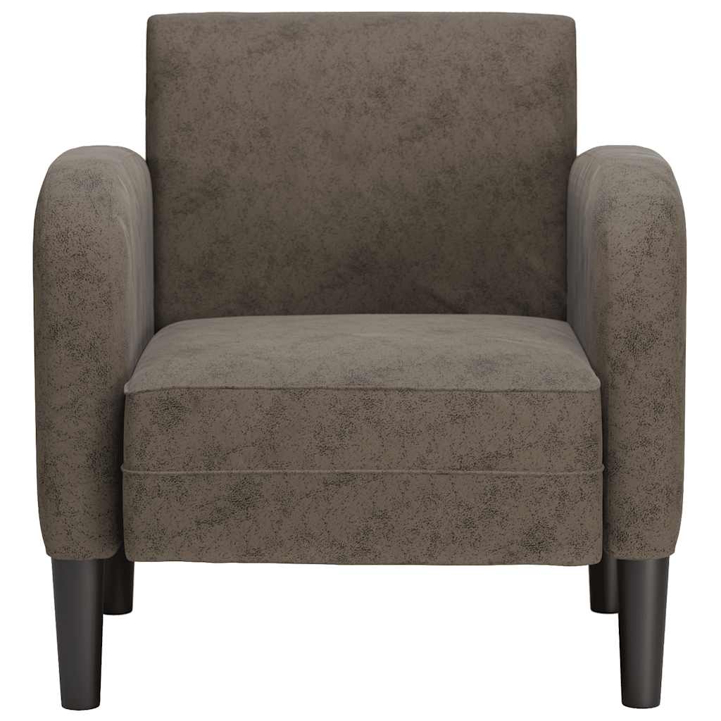 Fauteuil met armleuningen 54 cm kunstleer donkergrijs is nu te koop bij PeponiXL, paradijselijk wonen!
