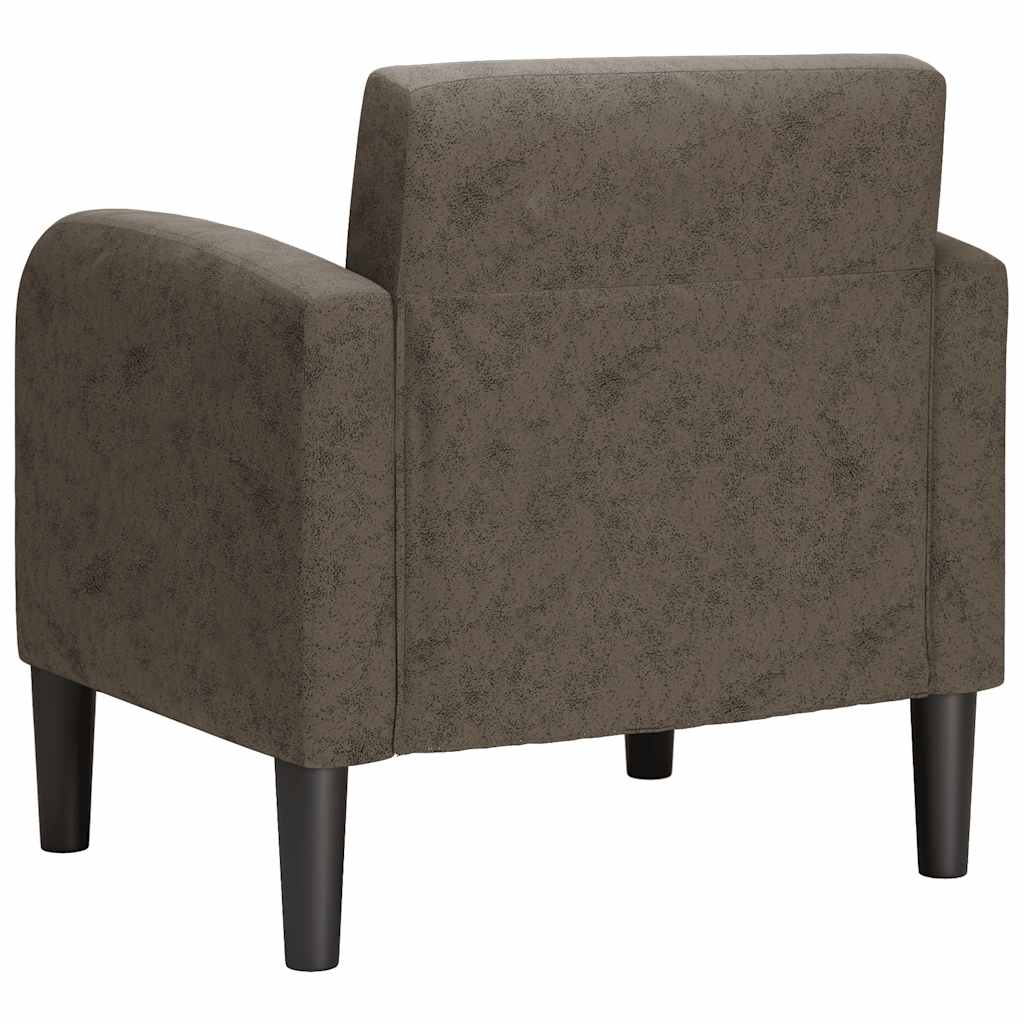 Fauteuil met armleuningen 54 cm kunstleer donkergrijs is nu te koop bij PeponiXL, paradijselijk wonen!