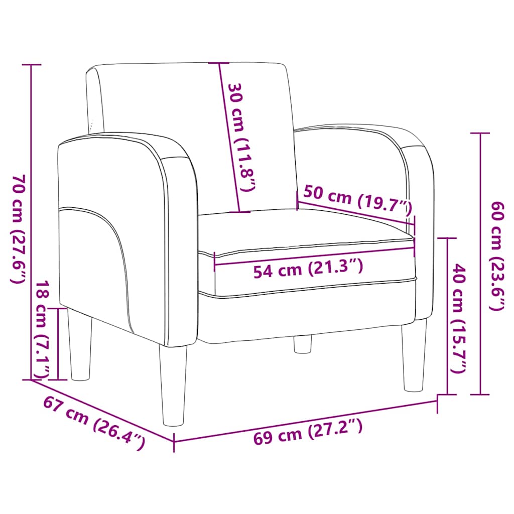 Fauteuil met armleuningen 54 cm kunstleer donkergrijs is nu te koop bij PeponiXL, paradijselijk wonen!
