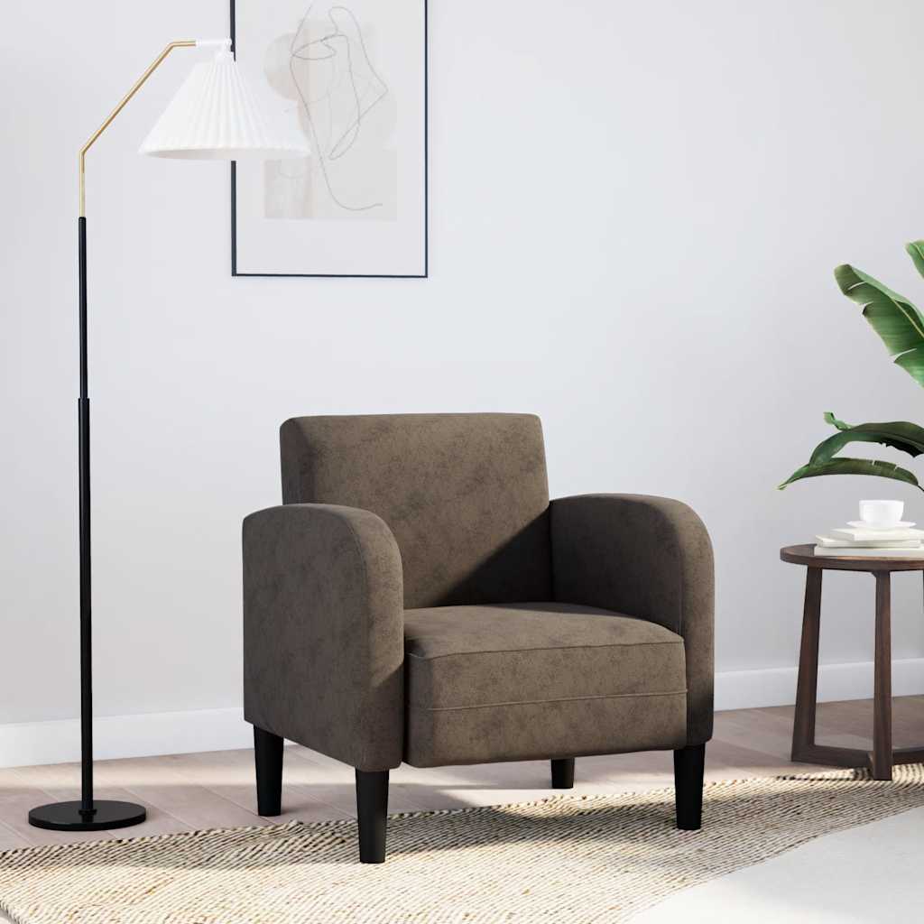Fauteuil met armleuningen 54 cm kunstleer donkergrijs is nu te koop bij PeponiXL, paradijselijk wonen!