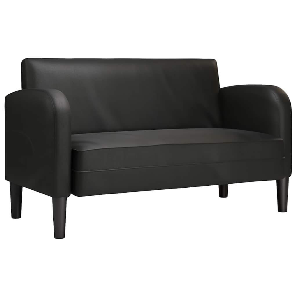Loveseat bank 110 cm kunstleer zwart is nu te koop bij PeponiXL, paradijselijk wonen!