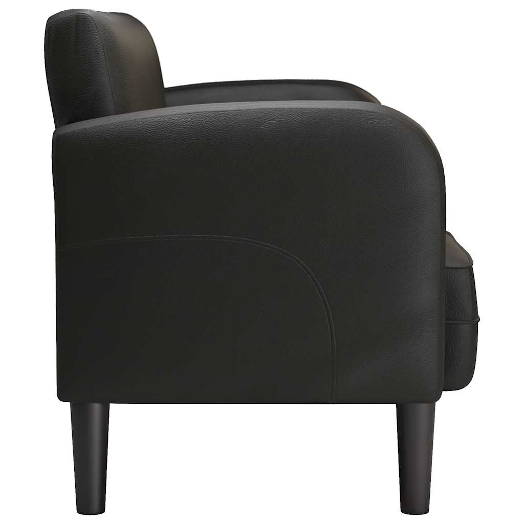 Loveseat bank 110 cm kunstleer zwart is nu te koop bij PeponiXL, paradijselijk wonen!