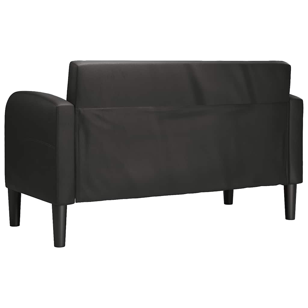 Loveseat bank 110 cm kunstleer zwart is nu te koop bij PeponiXL, paradijselijk wonen!