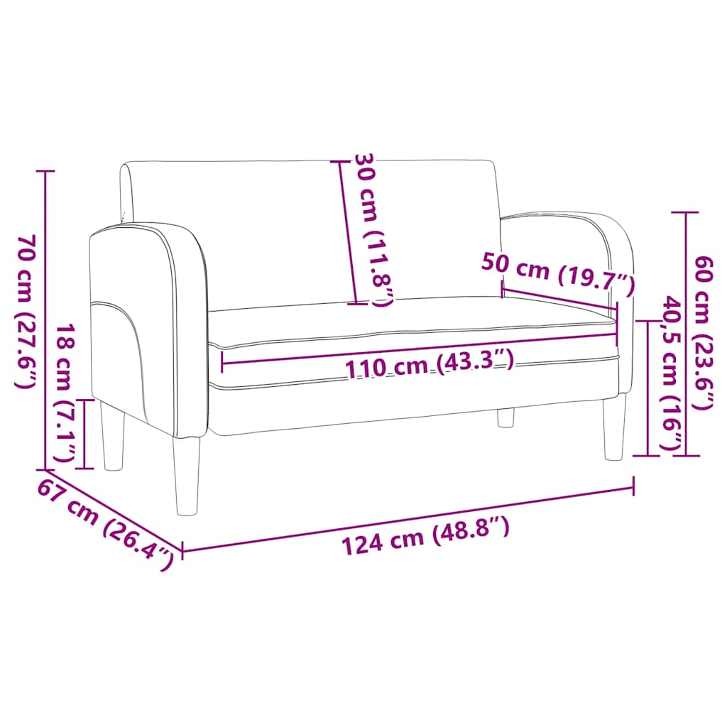 Loveseat bank 110 cm kunstleer zwart is nu te koop bij PeponiXL, paradijselijk wonen!