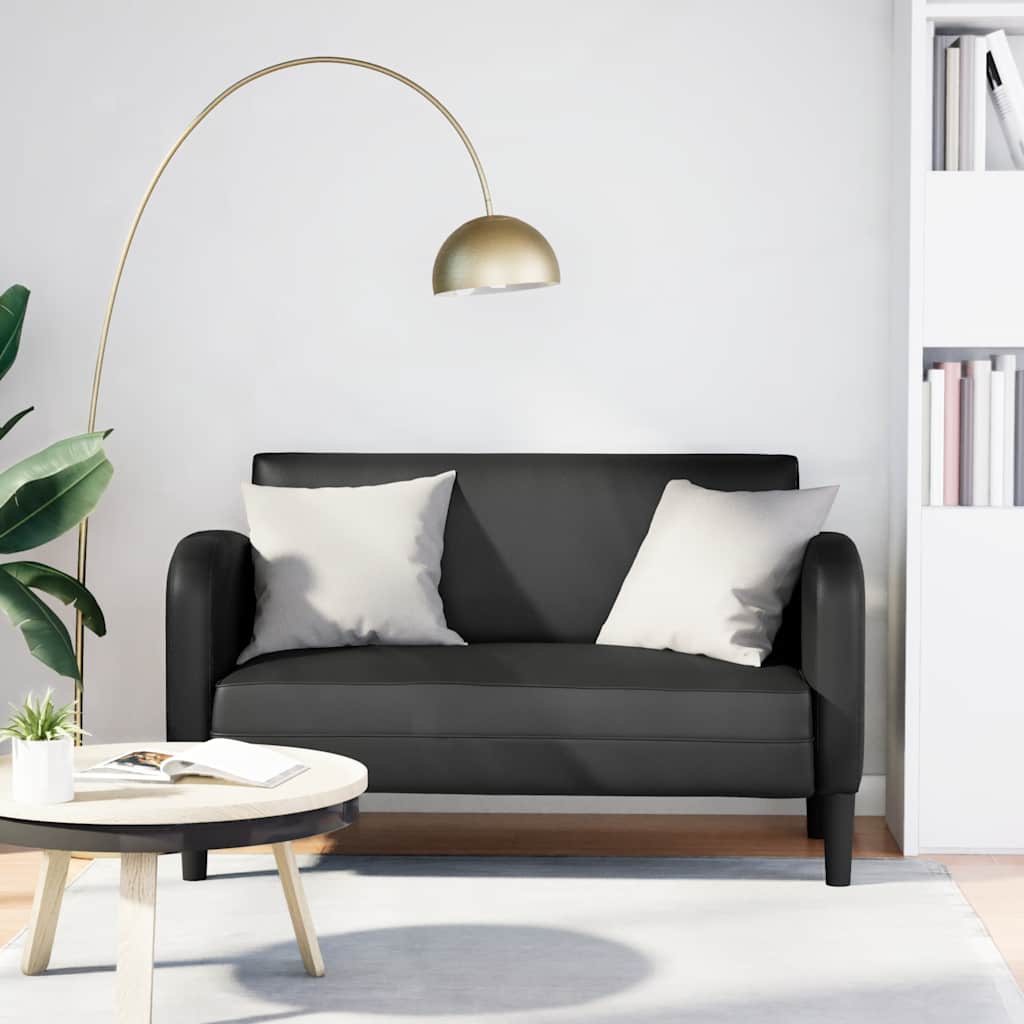 Loveseat bank 110 cm kunstleer zwart is nu te koop bij PeponiXL, paradijselijk wonen!