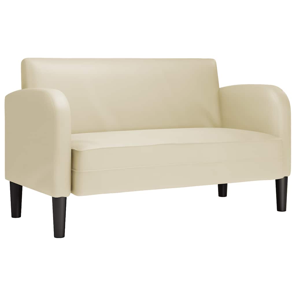 Loveseat bank 110 cm kunstleer crèmekleurig is nu te koop bij PeponiXL, paradijselijk wonen!