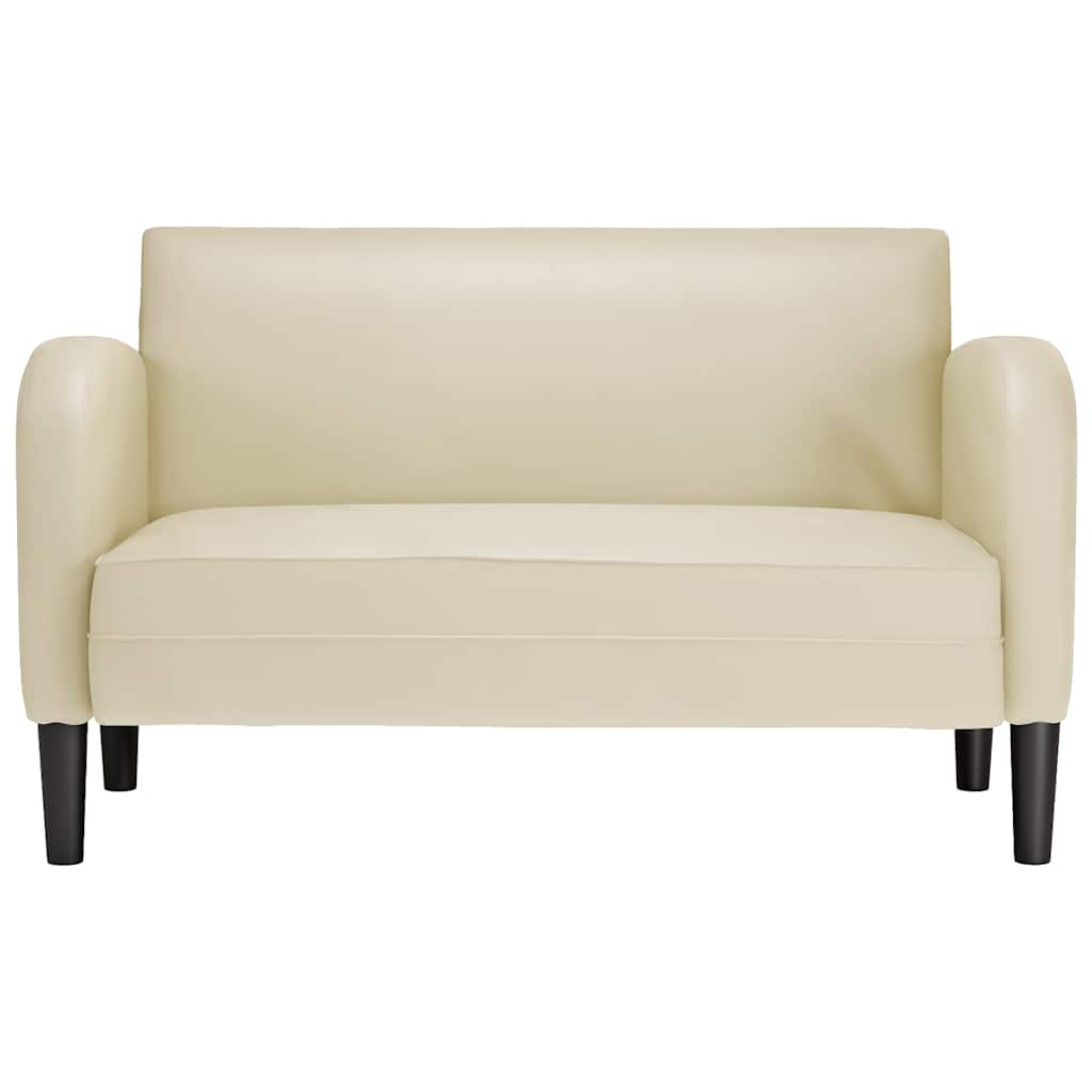 Loveseat bank 110 cm kunstleer crèmekleurig is nu te koop bij PeponiXL, paradijselijk wonen!