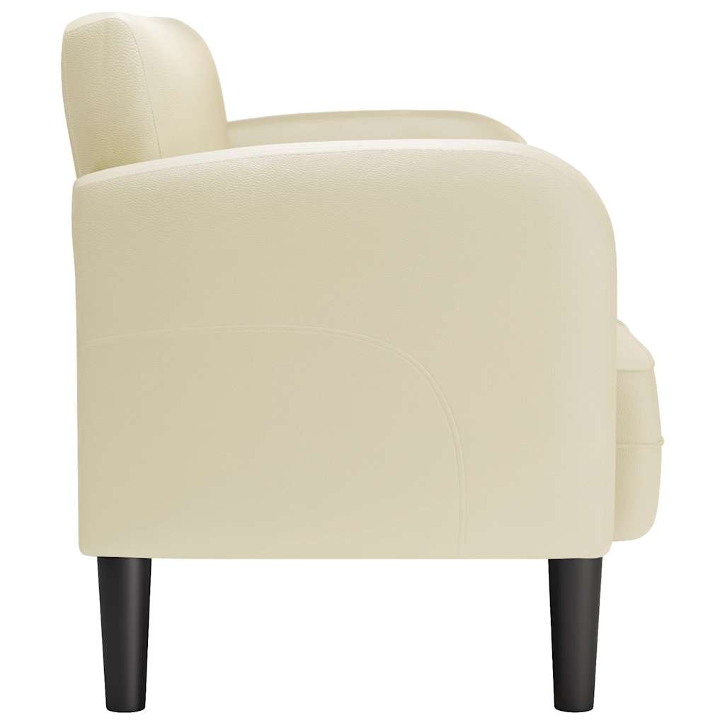 Loveseat bank 110 cm kunstleer crèmekleurig is nu te koop bij PeponiXL, paradijselijk wonen!