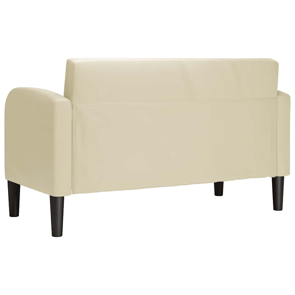 Loveseat bank 110 cm kunstleer crèmekleurig is nu te koop bij PeponiXL, paradijselijk wonen!
