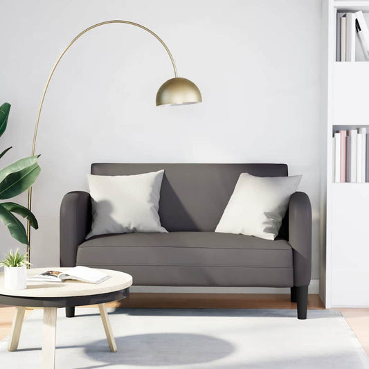 Loveseat bank 110 cm kunstleer grijs is nu te koop bij PeponiXL, paradijselijk wonen!