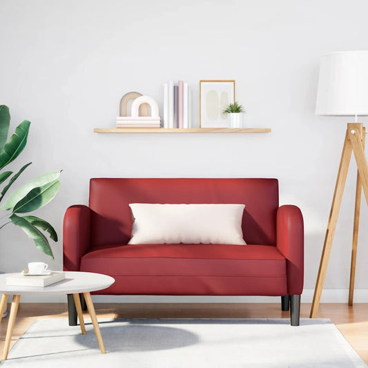 Loveseat bank 110 cm kunstleer wijnrood is nu te koop bij PeponiXL, paradijselijk wonen!
