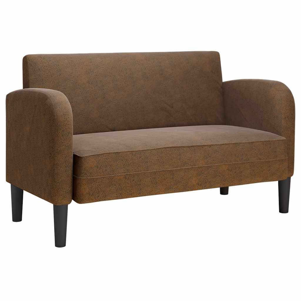 Loveseat bank 110 cm kunstleer bruin is nu te koop bij PeponiXL, paradijselijk wonen!