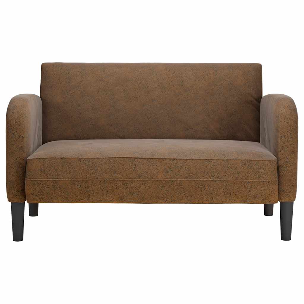 Loveseat bank 110 cm kunstleer bruin is nu te koop bij PeponiXL, paradijselijk wonen!