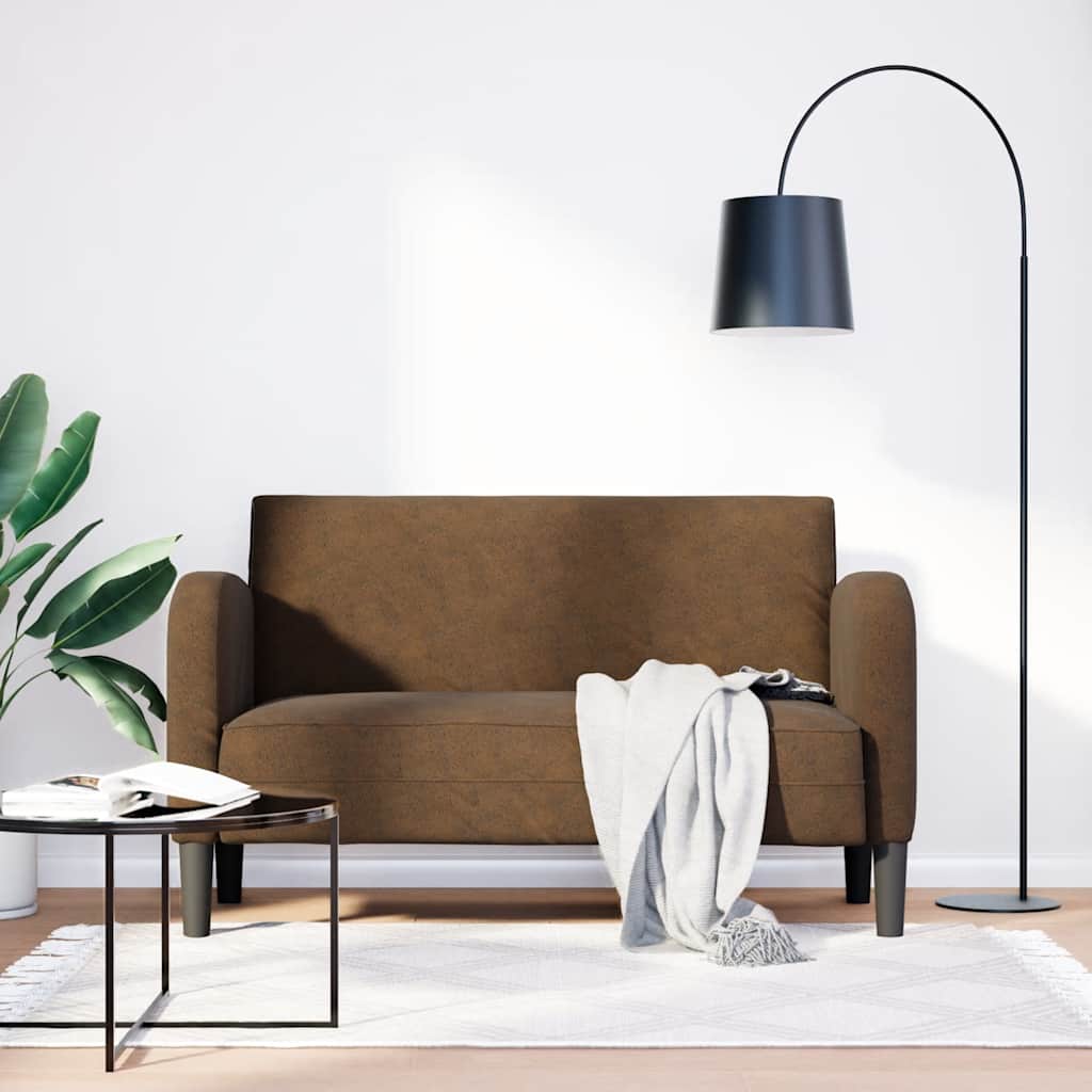 Loveseat bank 110 cm kunstleer bruin is nu te koop bij PeponiXL, paradijselijk wonen!