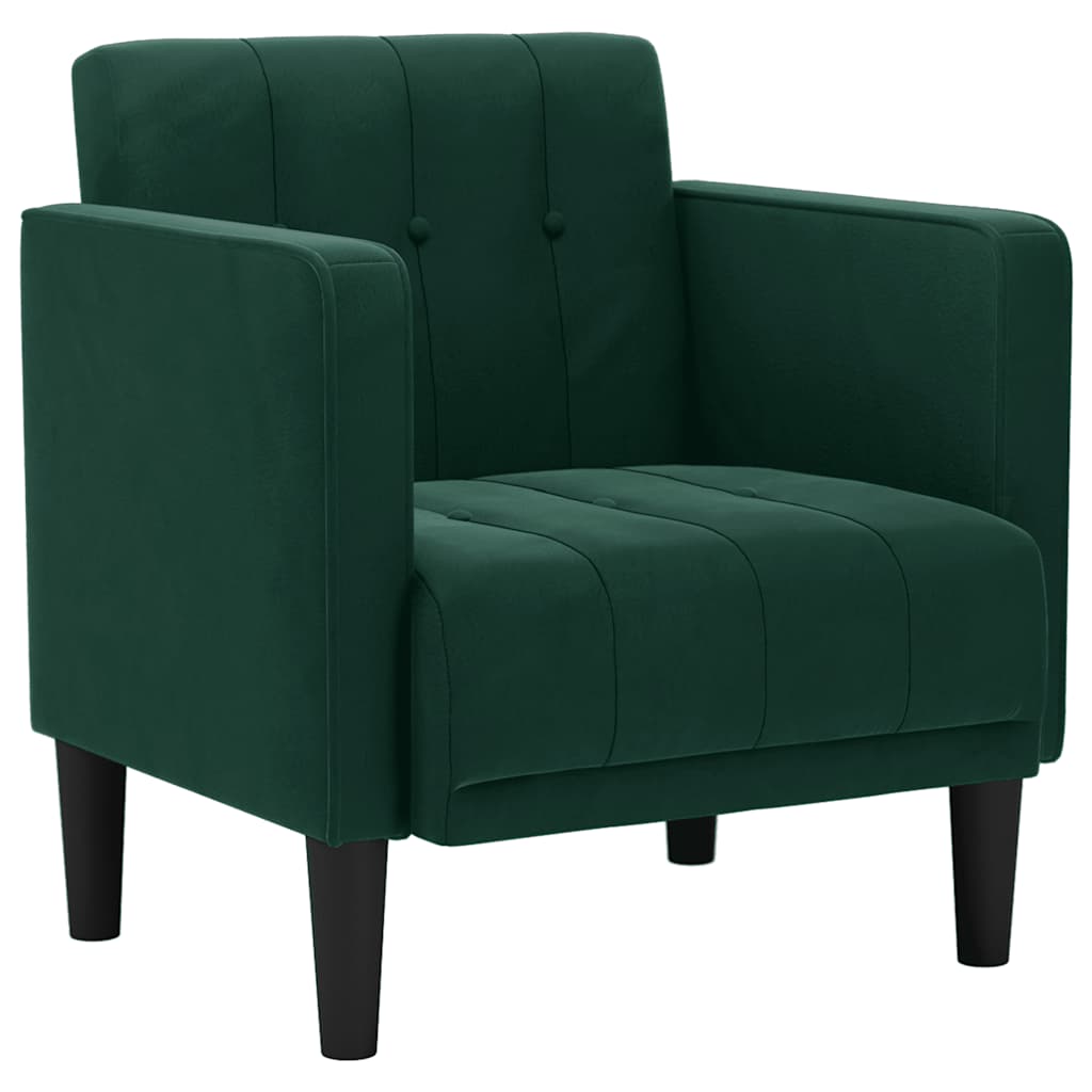 Fauteuil met armleuningen donkergroen 53 cm fluweel is nu te koop bij PeponiXL, paradijselijk wonen!