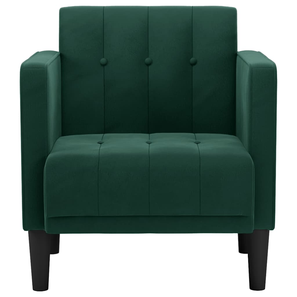 Fauteuil met armleuningen donkergroen 53 cm fluweel is nu te koop bij PeponiXL, paradijselijk wonen!