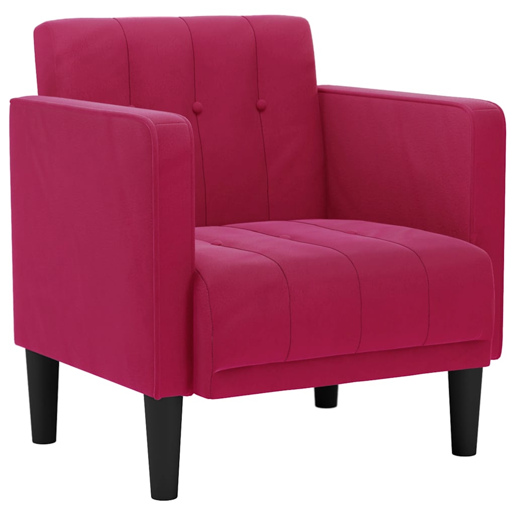 Fauteuil met armleuningen wijnrood 53 cm fluweel is nu te koop bij PeponiXL, paradijselijk wonen!