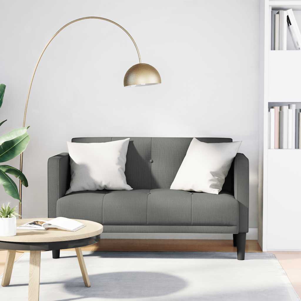 Loveseat Bank Donkergrijs 111 cm Stof is nu te koop bij PeponiXL, paradijselijk wonen!